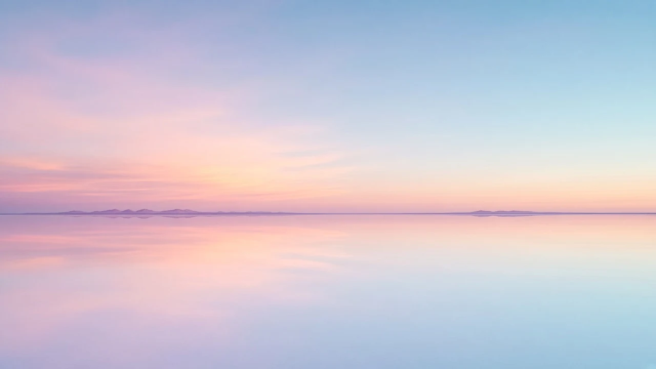 Salar de Uyuni Dawn Mirror Reflection with Horizon Line