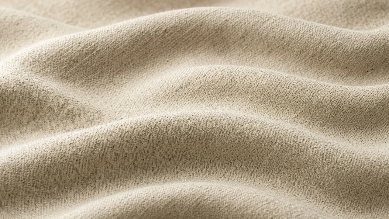Raw Loomed Linen Waves with Subtle Organic Fiber Weave