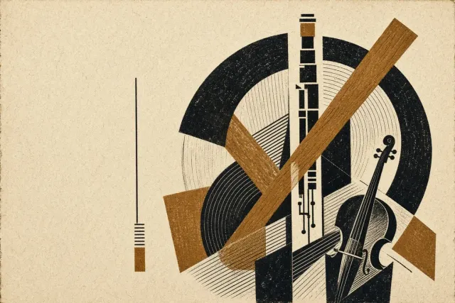 Constructivist Symphonic Counterpoint Woodblock Poster