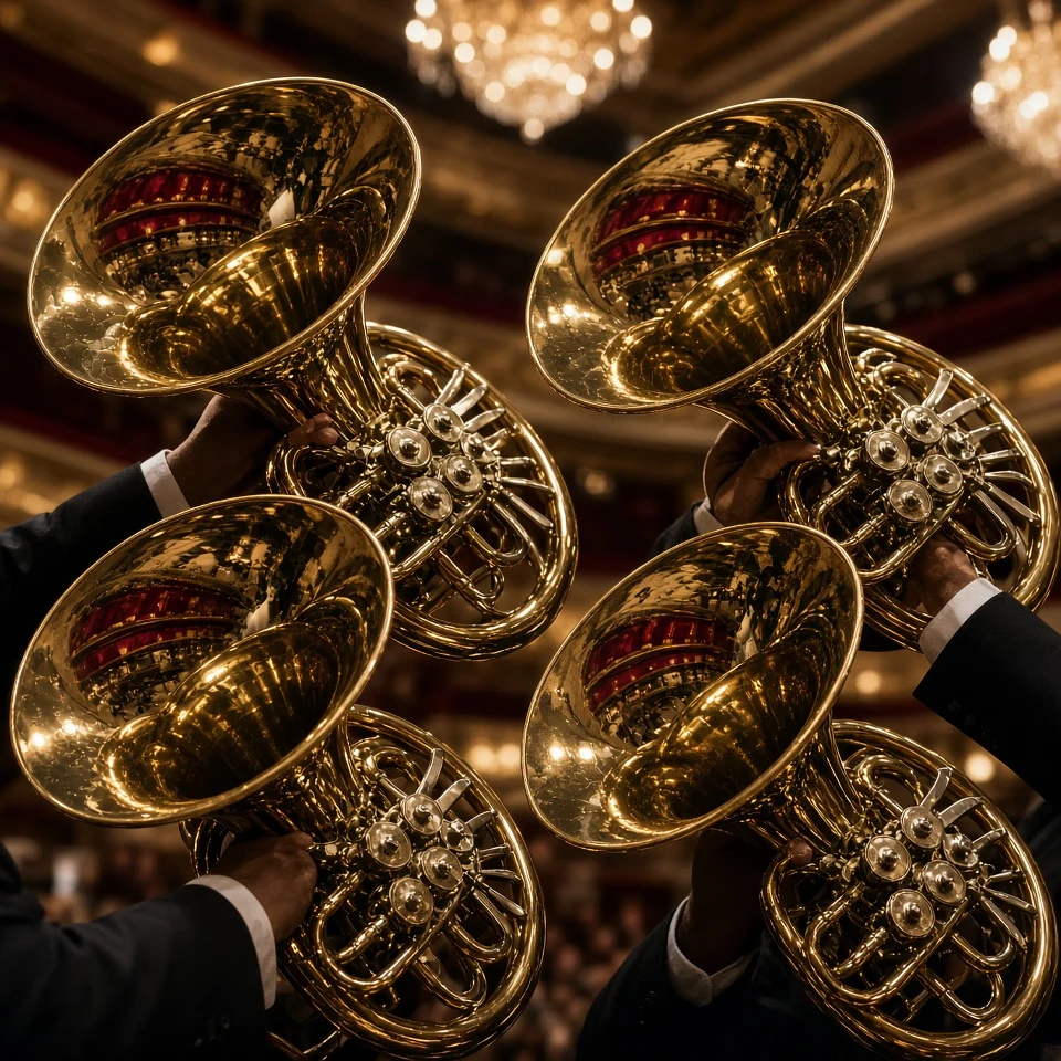 Gleaming Bells of the French Horn Section