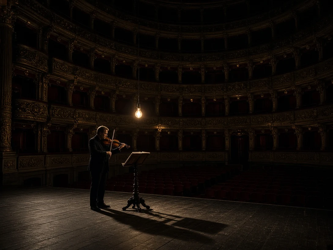 Midnight Solo Rehearsal on the Empty Opera Stage