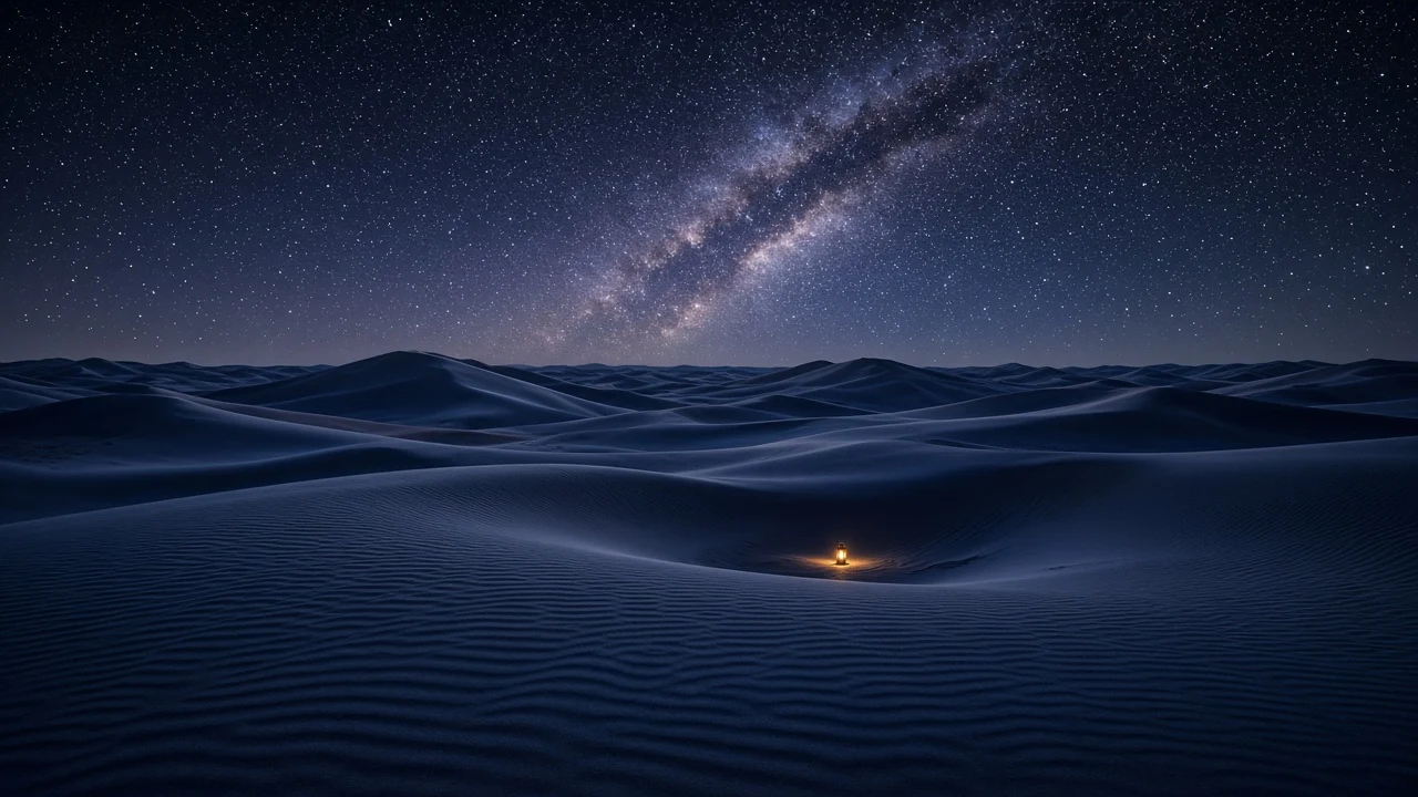 Silent Erg Dunes Beneath the Galactic Arch