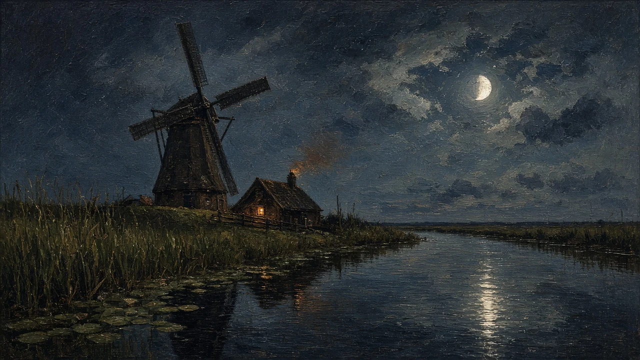 Resting Windmill Along the Polder Canal