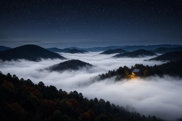 Appalachian Valley Sea of Nocturnal Fog