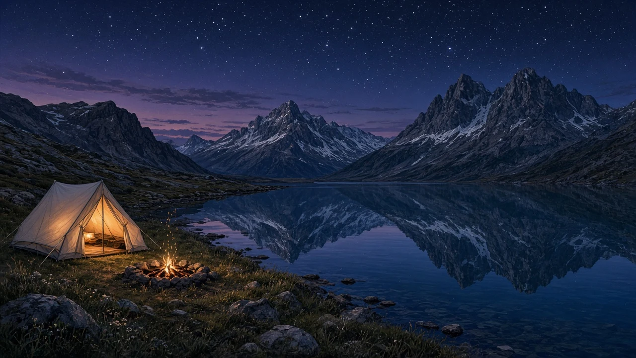 Quiet Shoreline Camp Beside an Alpine Tarn