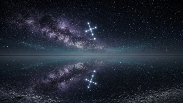 Flooded Salt Flat Horizon Blurring Earth and Stellar Firmament