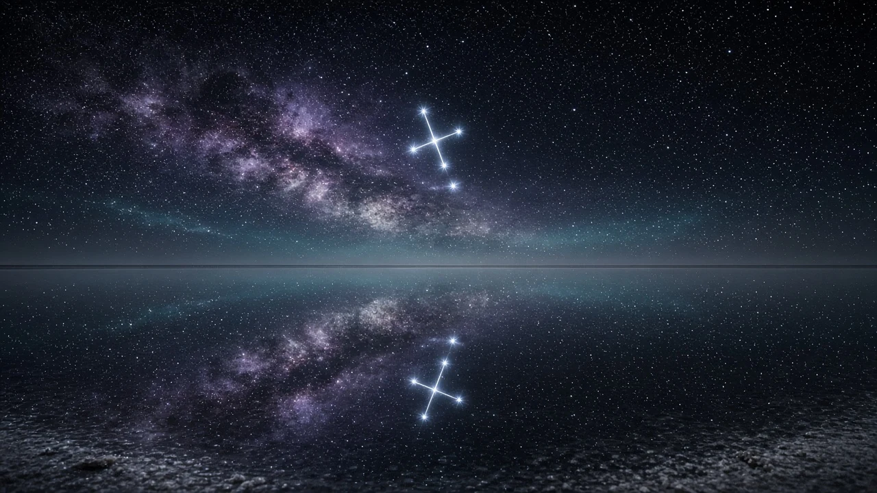 Flooded Salt Flat Horizon Blurring Earth and Stellar Firmament