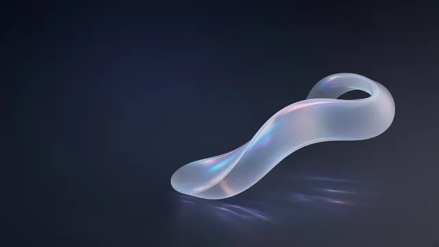 Subsurface Iridescent Glass Ribbon in Deep Midnight Gradient