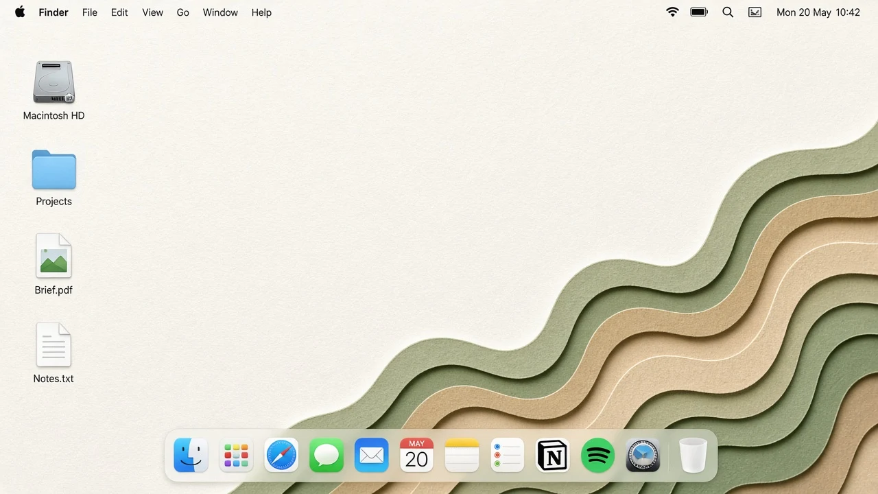 Sage and Sandstone Layered Papercut Topography