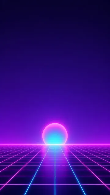 Synthwave Horizon Wireframe and Radiant Dusk Gradient