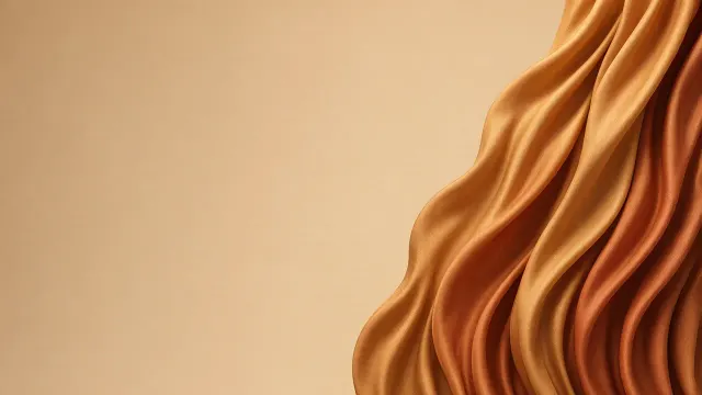 Sculptural Ochre Silk Drapes in Studio Negative Space
