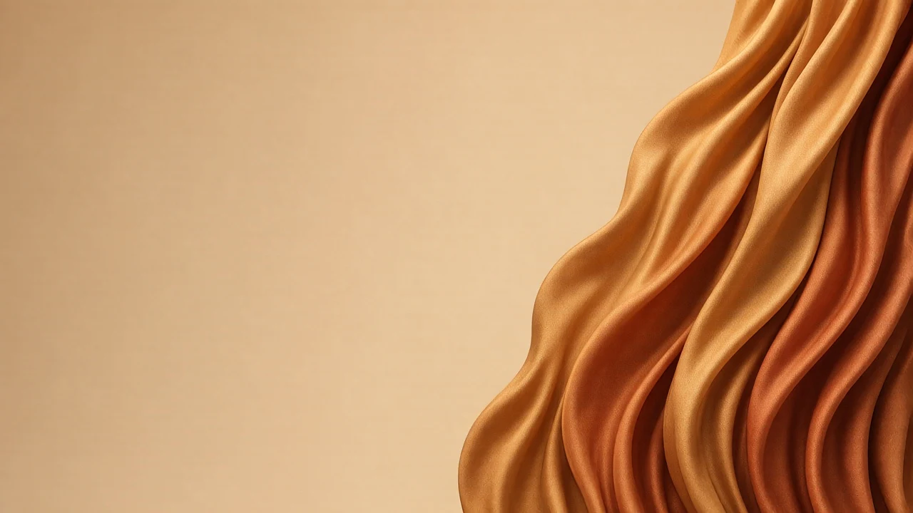 Sculptural Ochre Silk Drapes in Studio Negative Space