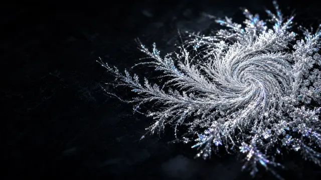 Parametric Dendritic Frost Spiral on Midnight Glass