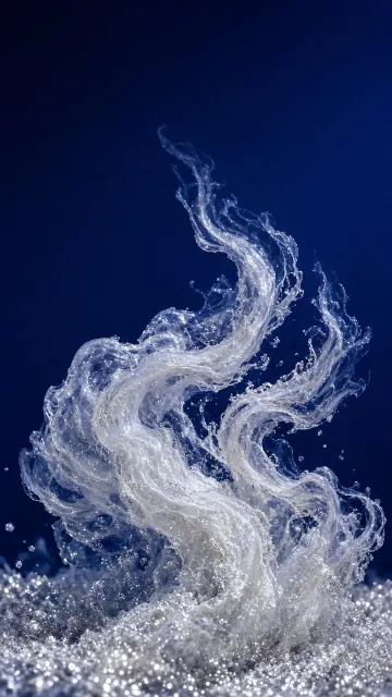 Fluid Saline Ice Ink in Swirling Zero Gravity