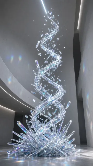 Parametric 3D Crystal Ribbon Canopy
