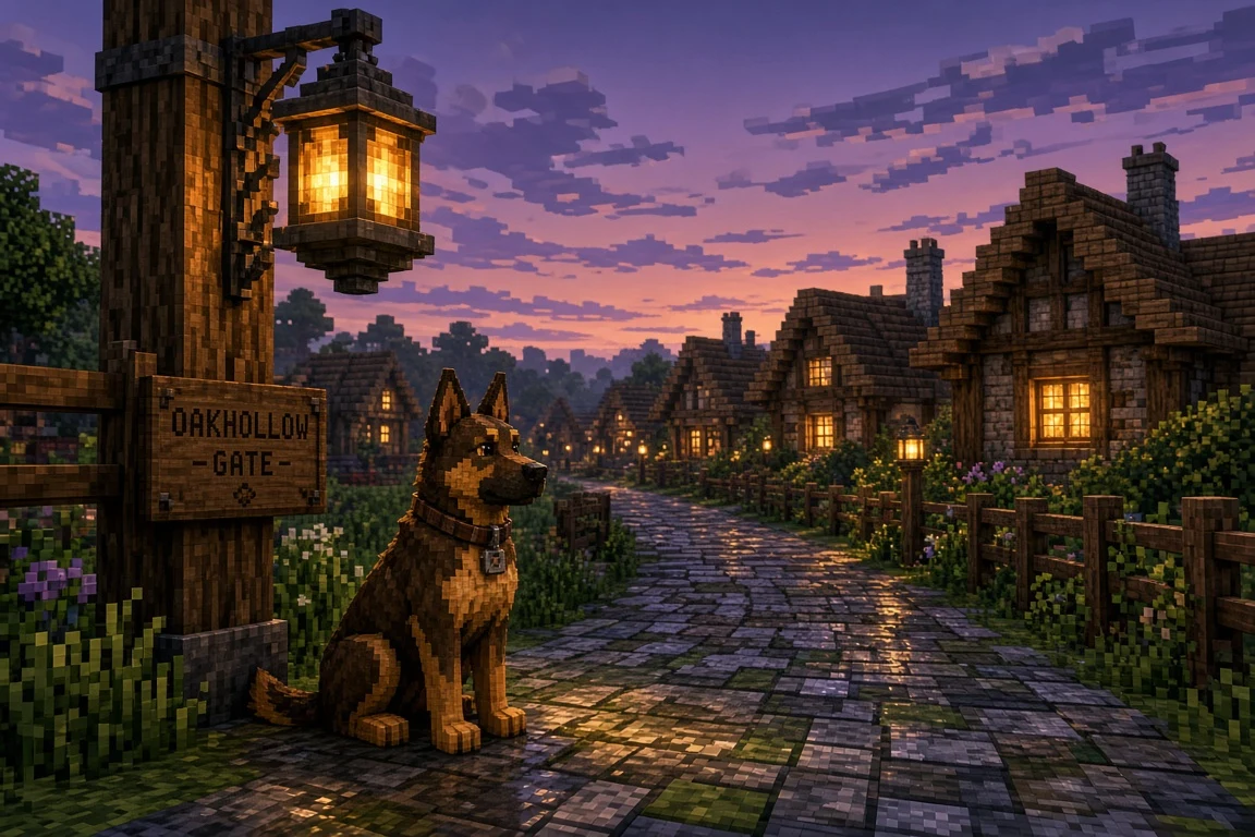 Voxel Guard Dog by Village Gate Lantern