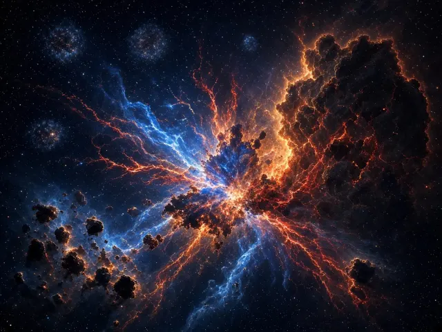Interstellar Nebula Collision and Prismatic Fragmentation