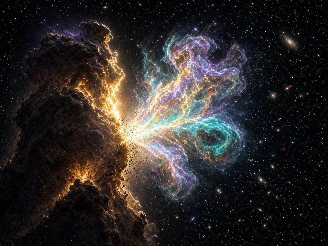 Supersonic Shock Breakout Piercing Dense Molecular Cloud