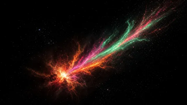Off-Center Stellar Blast with Diagonal Ionization Tail