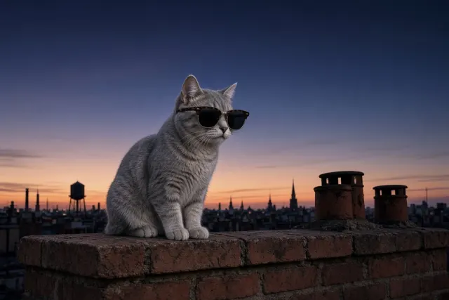 Rooftop Twilight Shorthair in Matte Browline Sunglasses