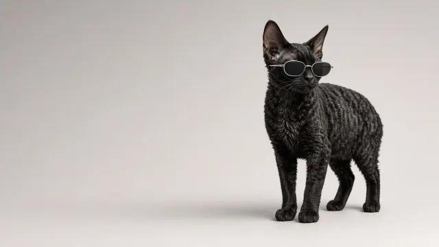 Monochrome Studio Devon Rex in Futuristic Oval Wireframes