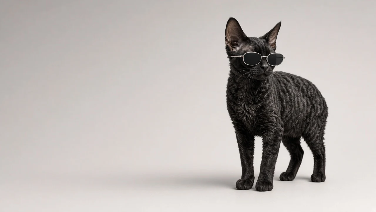 Monochrome Studio Devon Rex in Futuristic Oval Wireframes