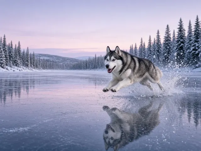 Full-Speed Sprint Across a Frozen Nordic Lake