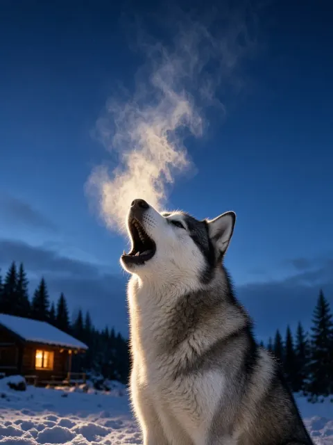 Twilight Howl Low-Angle Vertical Editorial