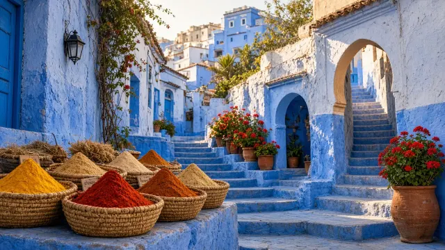 Cobalt Blue Stairways of Chefchaouen Medina