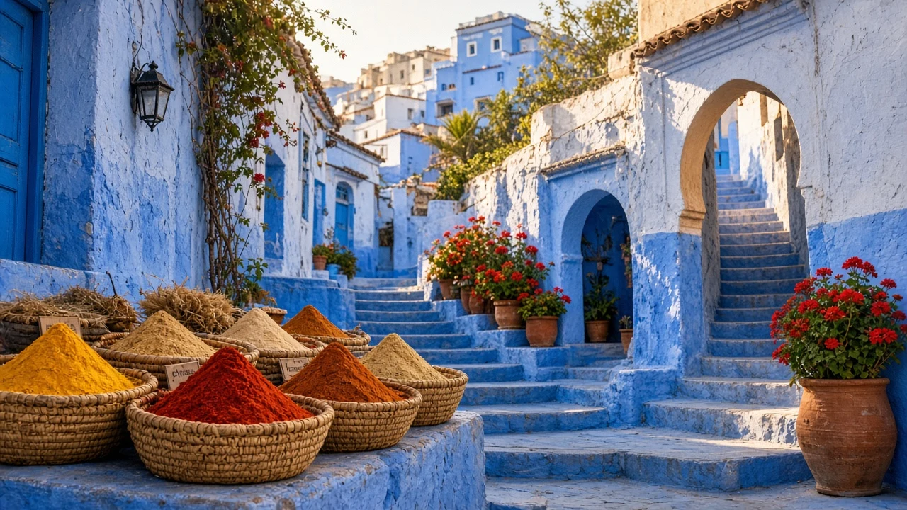 Cobalt Blue Stairways of Chefchaouen Medina