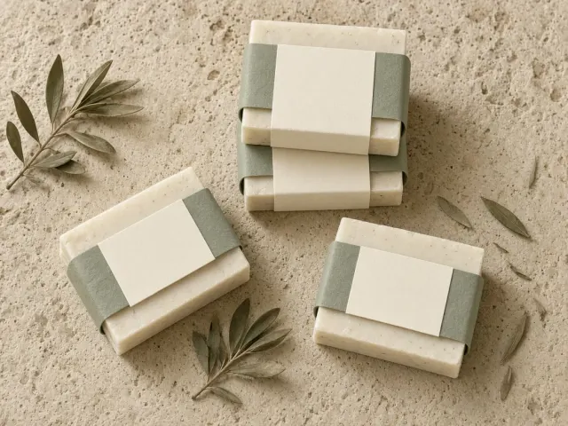 Packaging & mockups image example: Botanical soap wraps