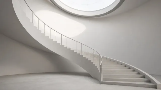 Sculptural museum staircase