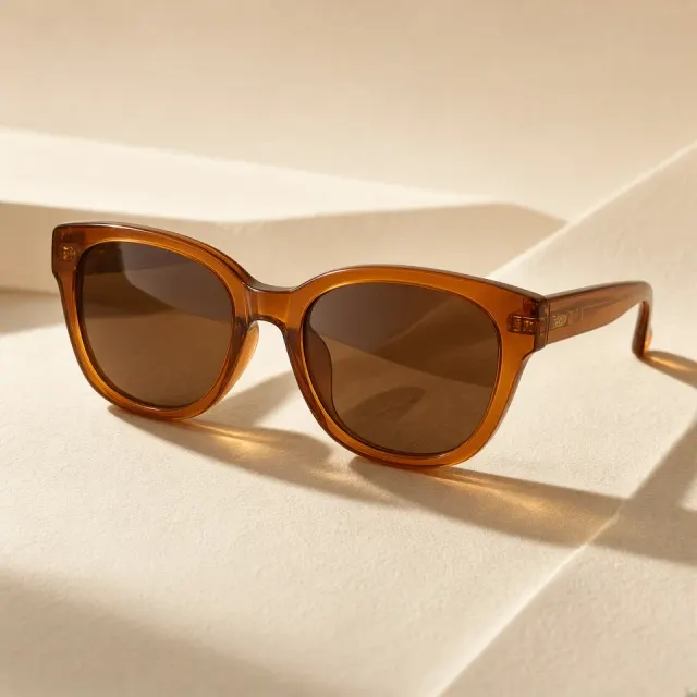 Creative brief image example: Amber acetate sunglasses