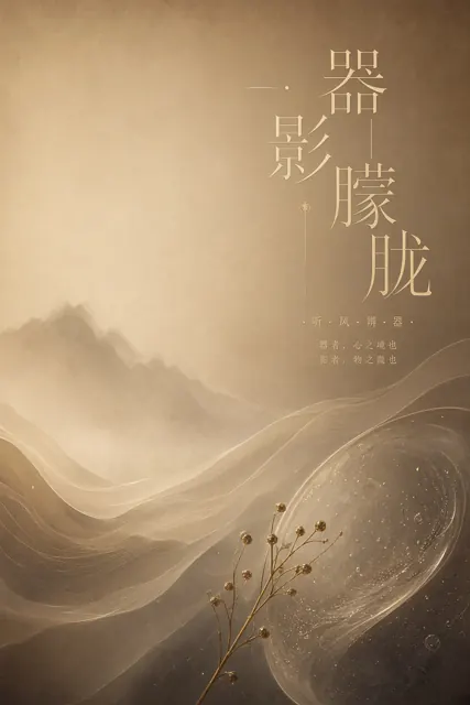 渐变色 image example: 极简朦胧意识流金棕排版海报