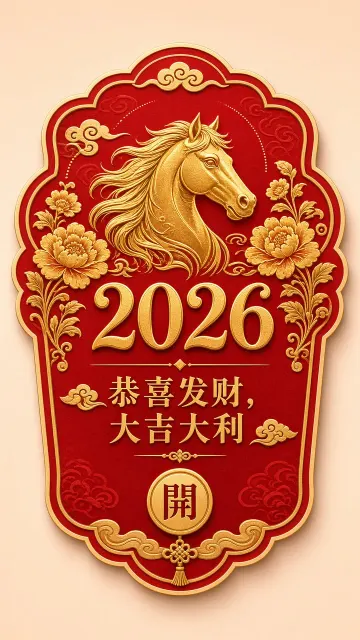 头像 image example: 马年UI异形红包烫金骏马设计