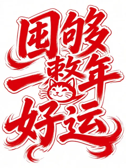 头像 image example: 街头涂鸦艺术字好运海报