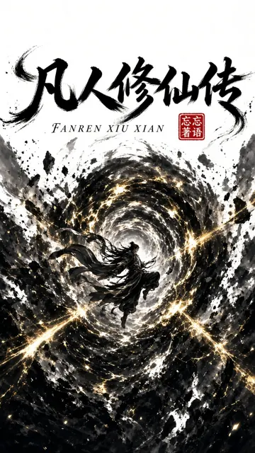 3D渲染 image example: 凡人修仙传国潮书法海报