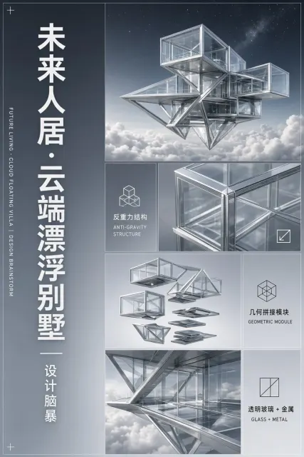 星空宇宙 image example: 云端漂浮别墅创意脑暴封面