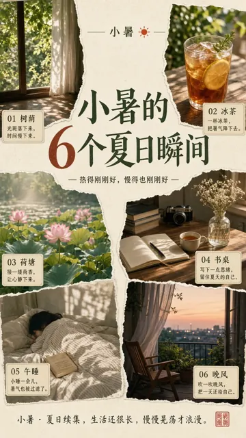 拼贴网格 image example: 小暑夏日瞬间拼贴封面